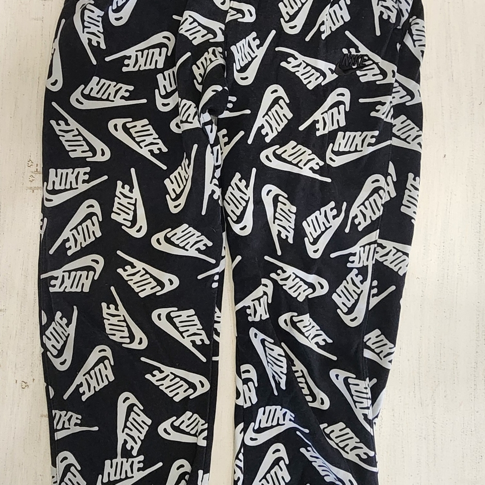 Nike Kids Joggers with Black and White Logo Pattern